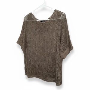 a.n.a Metallic Brown Knit Blouse